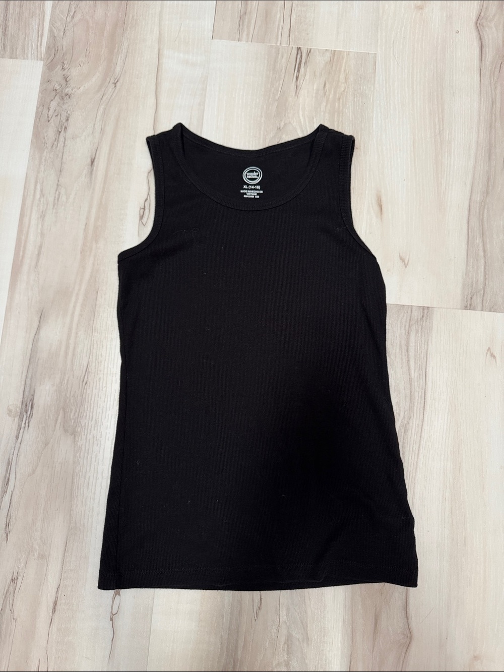 Kids Wonder Nation Black Ribbed Tank Top